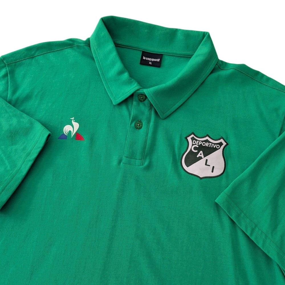 Le Coq Sportif Deportivo Cali Presentation Polo Shirt Men XL Green Cotton NWT